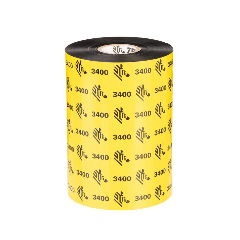 Thermotransferband, Zebra, 3400, Wachs/Harz, Rollenbreite: 110mm, Kernbreite: 110mm, Kern: 25,4mm, L