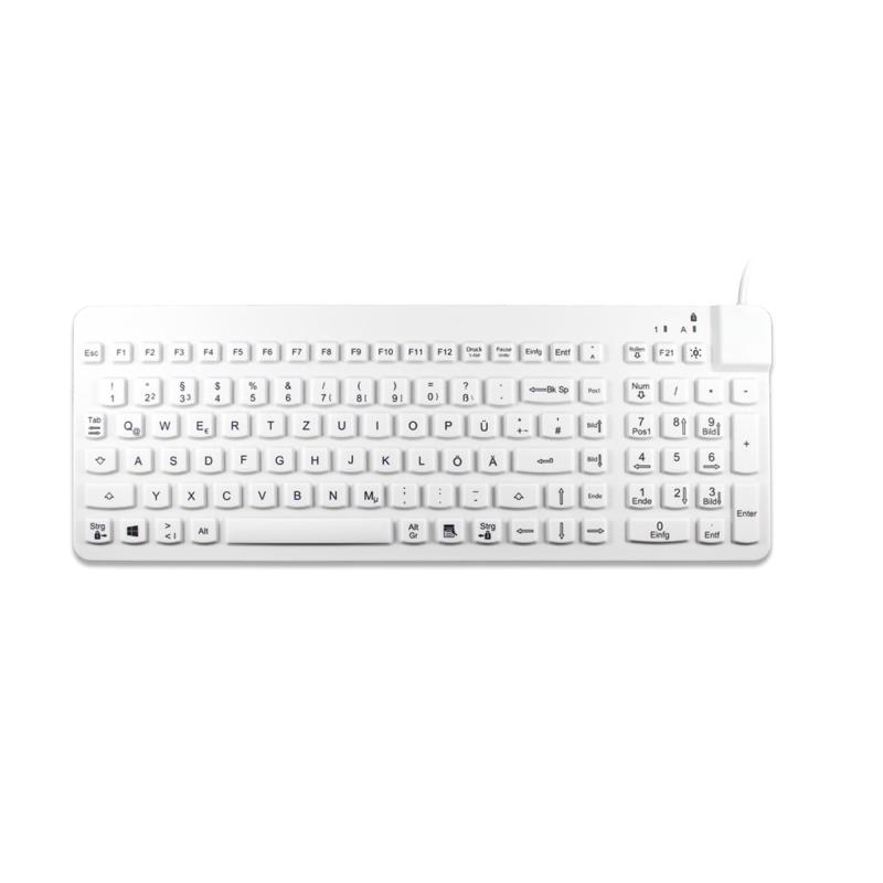 Medizinische Tastatur, DE, USB, wei&szlig;, IP68