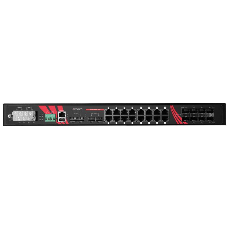 28-Port Industrial Managed PoE+ Switch, 16 x 1000T, erw. Temperaturbereich