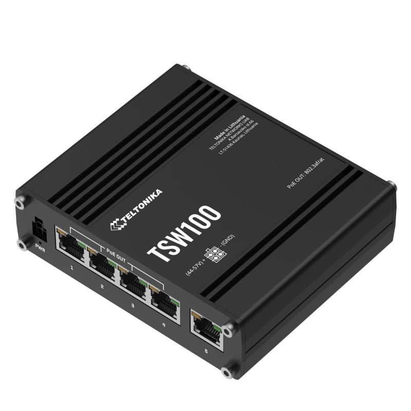 Teltonika TSW100 Industrial Unmanaged PoE+ Switch, Profinet Class A Konformit&auml;t